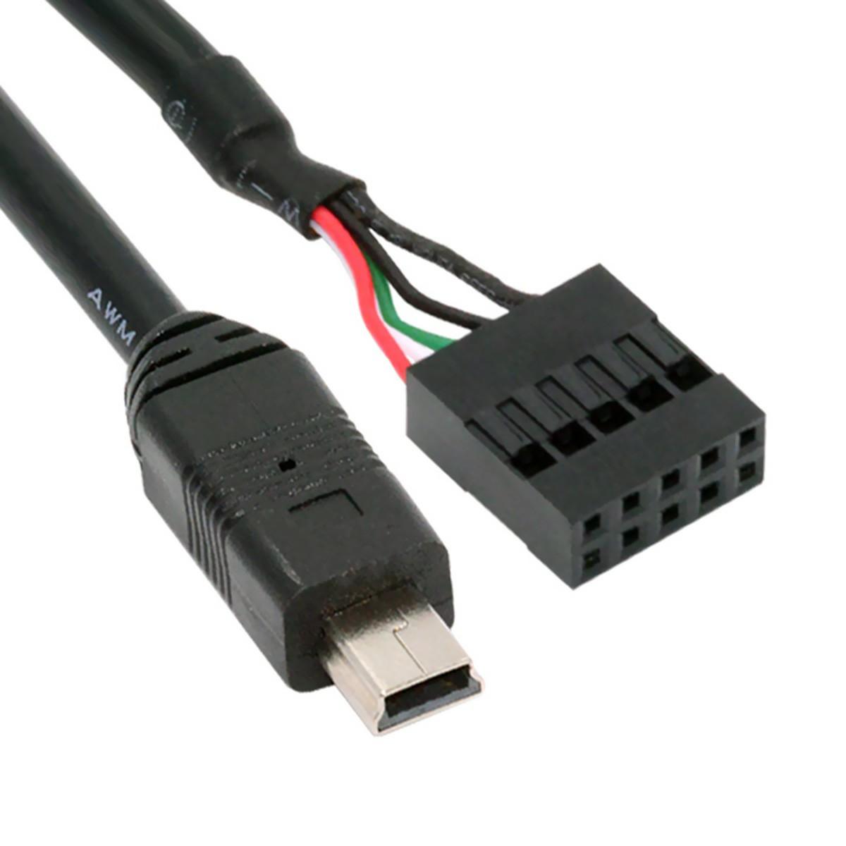 

U2-018-MN 50cm USB 2.0 Motherboard 9Pin to Mini USB 5Pin Cable for Mini Monitor Sensor Panel Camera As Shown A