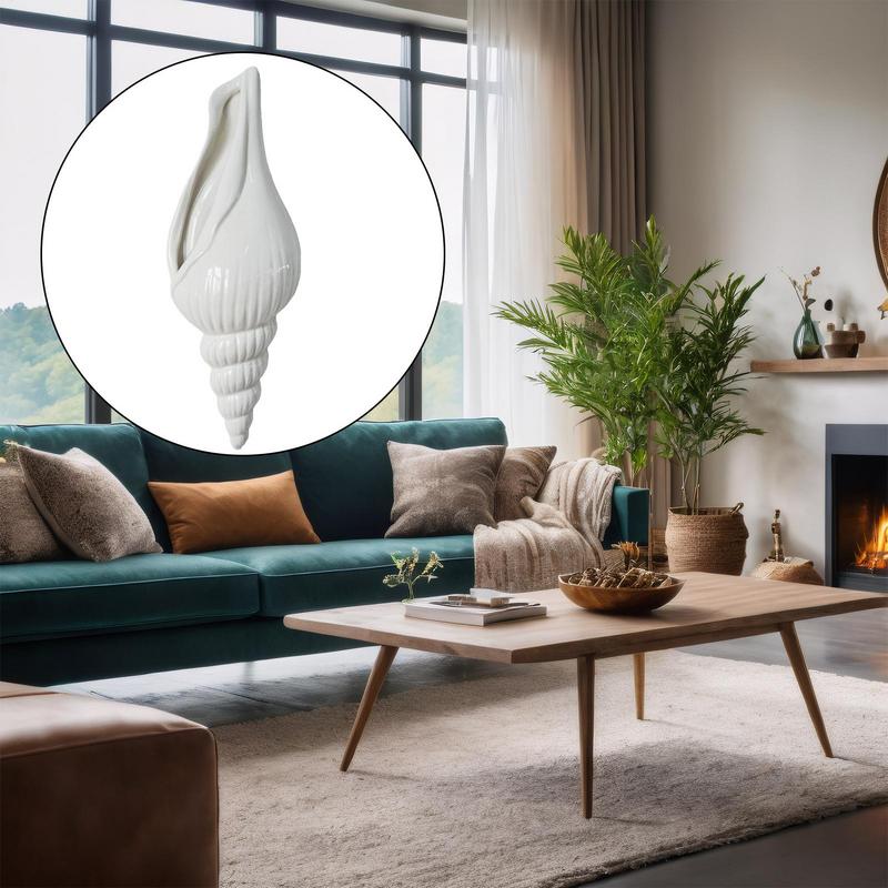 Wall Vases For Decor Home Conch Vase Wall Mounted Modern Ceramic Conch Ornament For Bedroom Kitchen Bathroom Dining Workplace