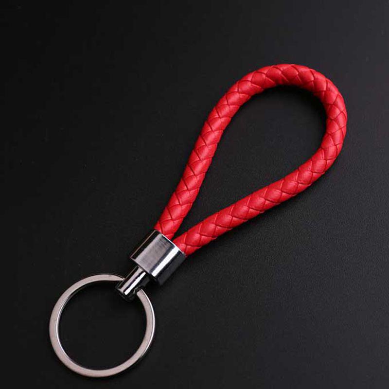 Handmade Braided Leather Keychain: Thick Cord for Practical Waist or Bag Hanging, Perfect for Couples.