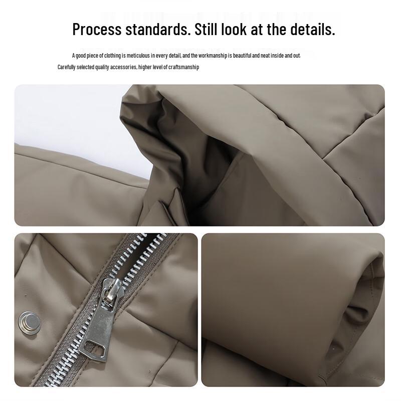 Mark Fairwhale Men's Korean Style Hooded Workwear Puffer Jacket