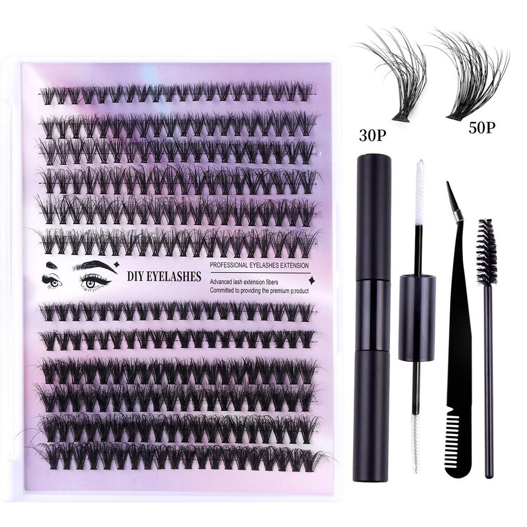 Diy Segmented Fried Hair Single Cluster False Eyelashes 12 Rows Large Capacity Daily Makeup