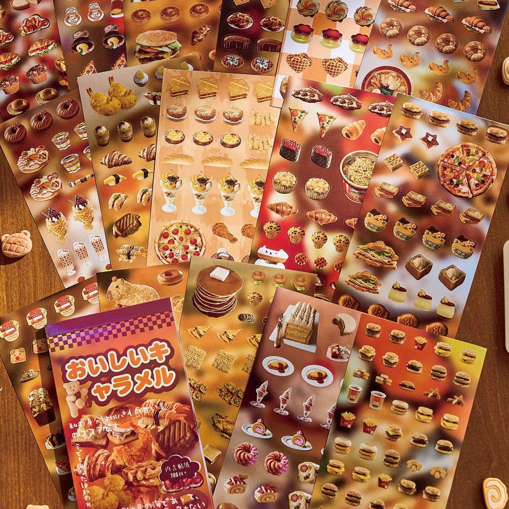 25 pcs Japanese Snack Die-Cut Sticker Book, Showa Retro Theme, DIY Journal Collage Supplies