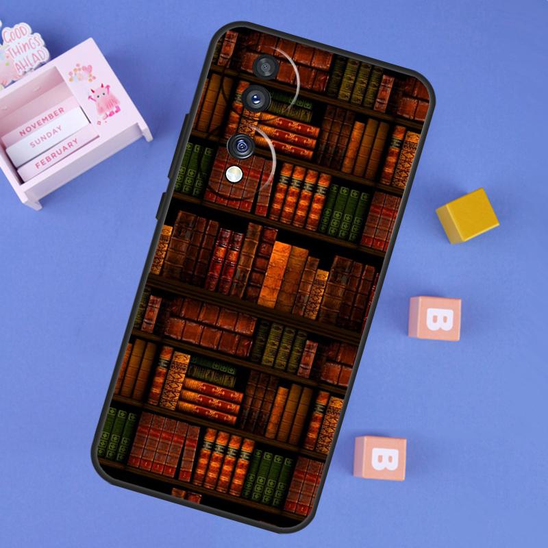 Library In Wonderland Case For Honor X9b X8b X7 X8 X9 X6a X7a X8a X9a Cover For Honor Magic 5 6 Pro 50 70 90 Lite
