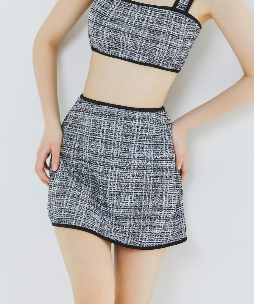 Bikini Bender Tweed Swim Skirt - Black (Bikini Sold Separately)