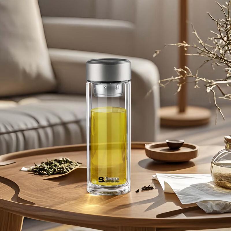 ShuangHan Double-Wall Borosilicate Glass Tea Cup
