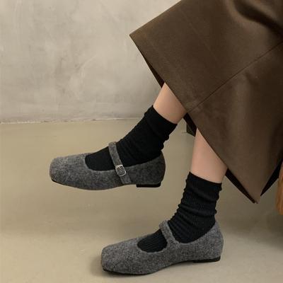 High-end Foreign-style Fluffy Shoes for Women's Outer Wear 2025 New Autumn and Winter French Retro Temperament Flat-bottomed Mary Jane Single Shoes