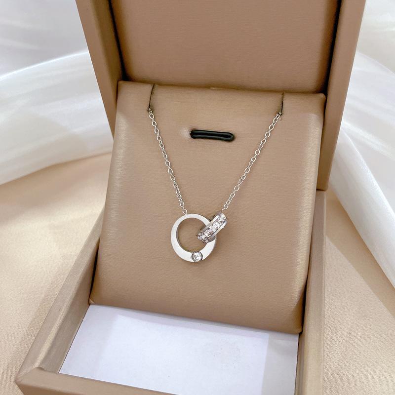 Popular Element Personality Minimalist Wind Furnace Real Gold Necklace Female Collarbone Chain