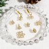 1 Piece Copper Christmas Charms Gold Color Metal Pendants Rhinestone Snowflake Sock Deer Christmas Tree For DIY Jewelry Making