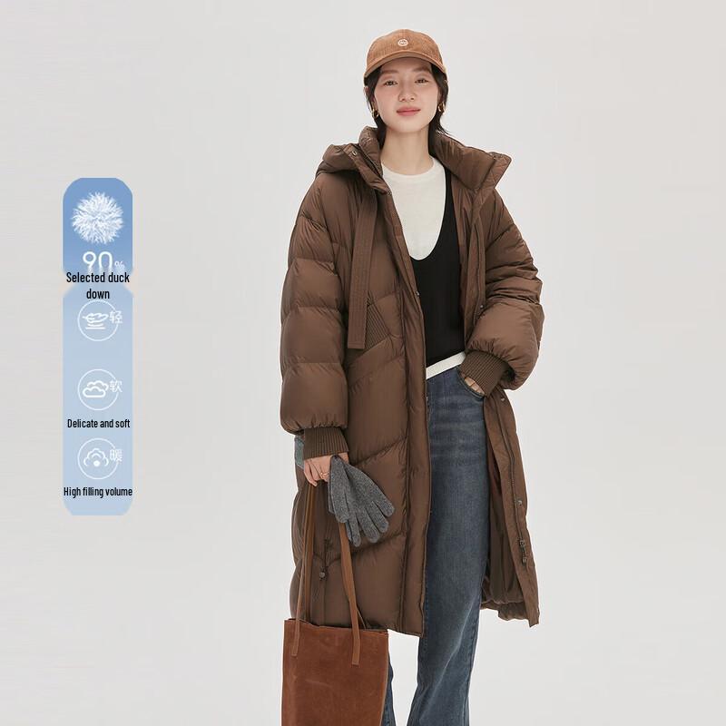 AILAIYI Damen Lange Kapuzen-Daunenjacke für den Winter