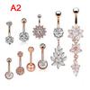 9 Stück/Set Sexy Hängende Bauchnabelringe Bauchnabelpiercing Kristall