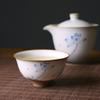 Moon White Ru Kiln Play Lotus Tea Cups Retro Small Tea Cups Open Ru Pottery  Marigold Household Kung Fu Tea Set