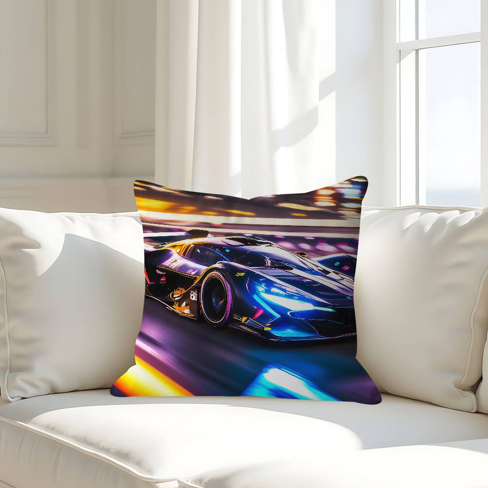 

Art Racing Pillow Case Removable Washable Cushion Cover – All-Season Soft Linen 16x16Inch