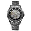 Transparent Leather Band Automatic Mechanical Skeleton Watch for Men Custom Logo