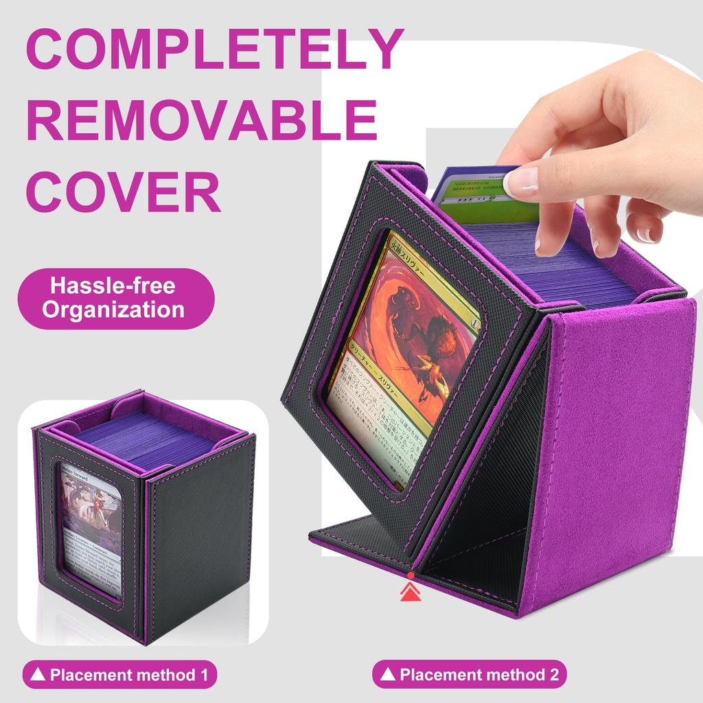 5 in 1 Trading Card Storage Deck Box for MTG TCG PKM 4 Deck Cases with Covers and Divided Dice Tray with Dividers and Toploaders
