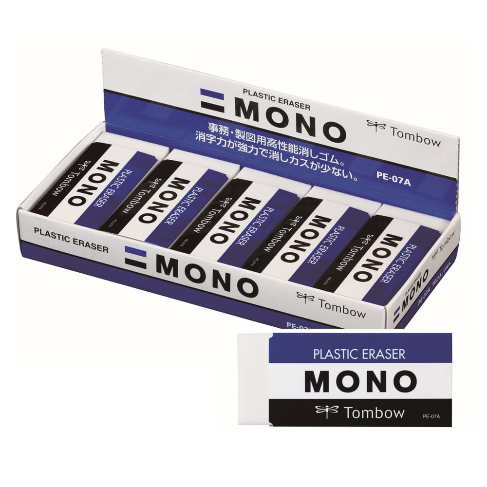 Tombow MONO Eraser PE07 Size 31 x (Large 74mm) 10-Pack PE-07A-10P белый