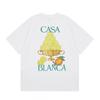 Casablanca Streetwear T-Shirt Men Women Loose Fit Short Sleeve Casual Tee High Street Style