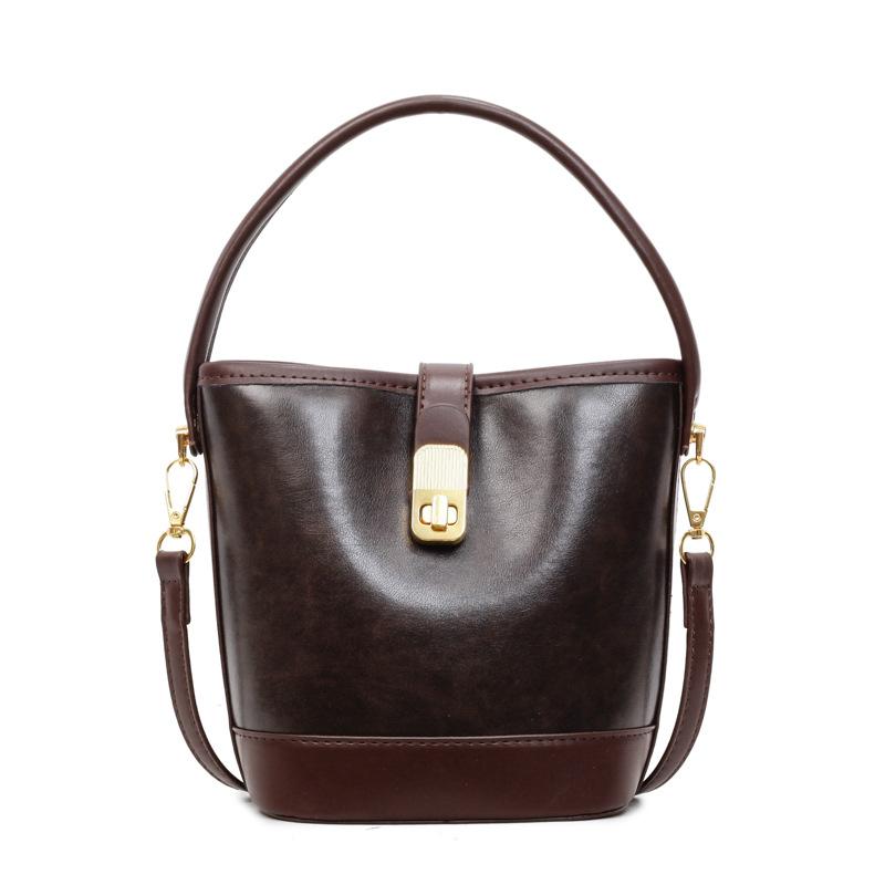 Popular small bag women's retro messenger bag casual portable bucket bag