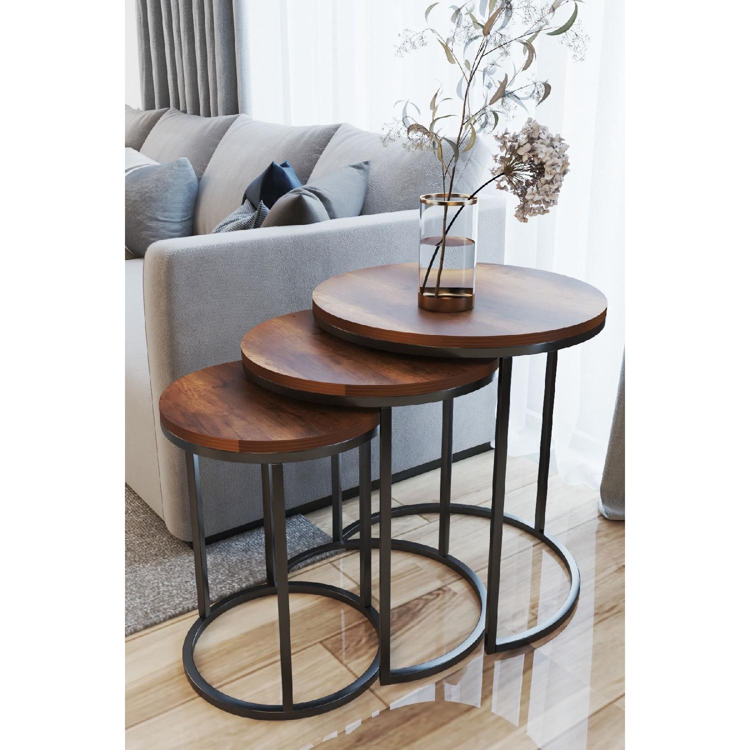 

3 Piece C Luxury Nesting Coffee Table Black Walnut