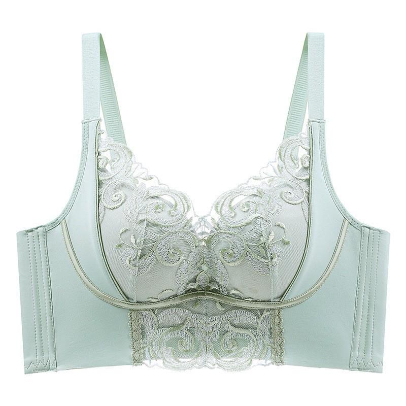 Underwear Women's Mesh Embroidered Lace Bra Adjusted Non Steel Hoop Converge Anti Sagging Bra for Women