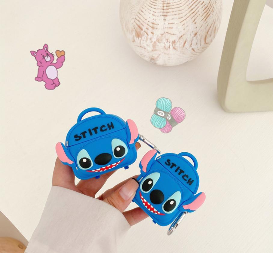 

Рюкзак Disney Стич, подходящий для защитного чехла для AirPods Pro, силиконовый мягкий чехол для Bluetooth-наушников Apple 1-го/2-го поколения For Airpods 3rd