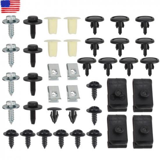 40Pcs Mixed Engine Undertray Cover Clips Bottom Shield Guard Metal Screws Bolts