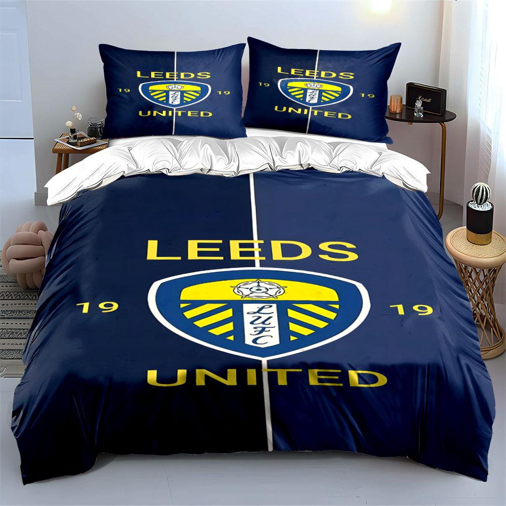 Leeds United logo pattern. Bedding sets Duvet cover sets Duvet covers Pillowcases(1*Duvet Cover 2*Pillowcases without duvet insert)