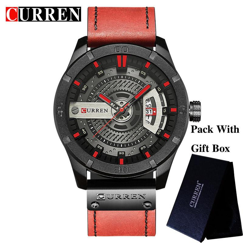 Relogio Masculino CURREN Watch Men Waterproof Calendar Sport Military Male Clock Top Brand Luxury 3D Dial Man Wristwatch 8301