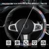 Ultra-Thin Summer Non-Slip Breathable Car Steering Wheel Cover Leather Print Design - No Inner Ring Handlebar Accessory Included