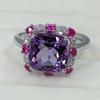 SACE GEMS 925 Sterling Silver 9*9MM Natual Amethyst Rings for Women Engagement Cocktail Party Fine Jewelry Gift