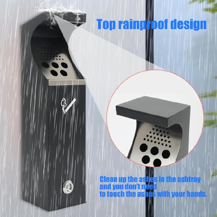 Durable Outdoor Mounted Trash Bin Weatherproof Bottom Opening Allows Fast Cleaning Includes Screws Simple Assembly