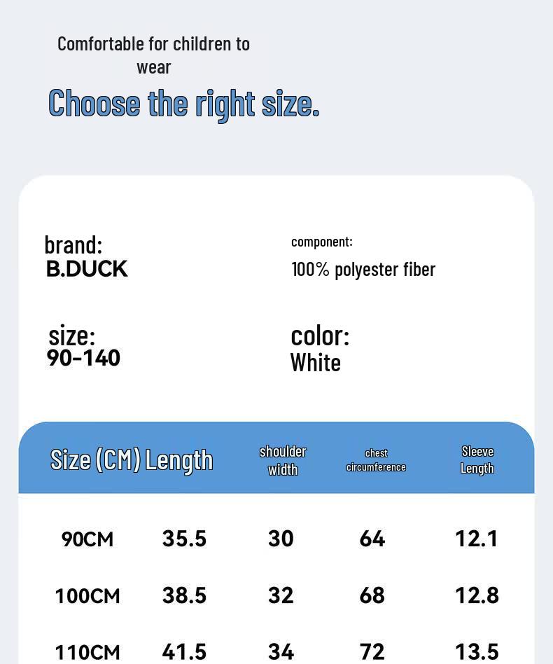 B.Duck Boys' Ice-Feel Quick-Dry Cartoon T-Shirt