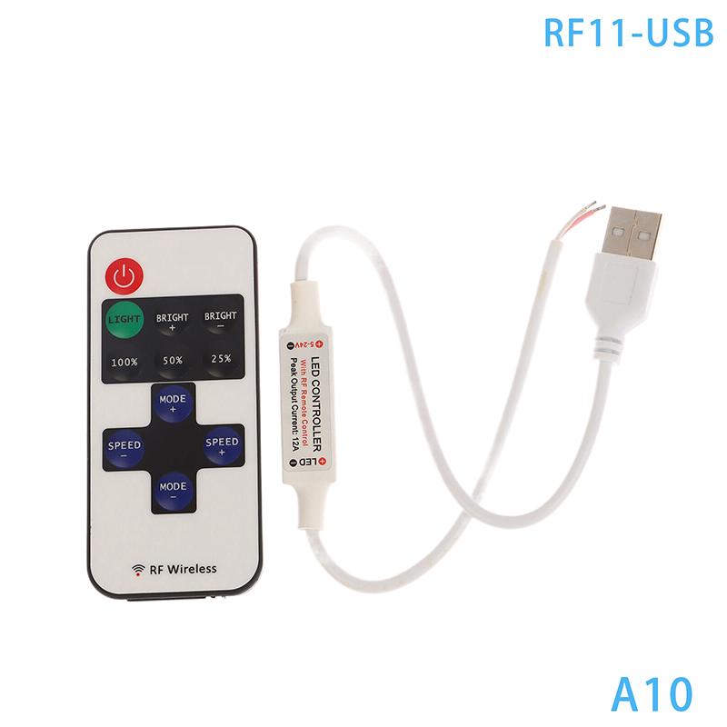 

Rf11 Пульт ДУ Контроллер Диммера Светодиодов Для Светодиодных Лент Dc 5V-24V Неоновый Свет 5050 / 2835/ Cob Регулировка Яркости Диммирование