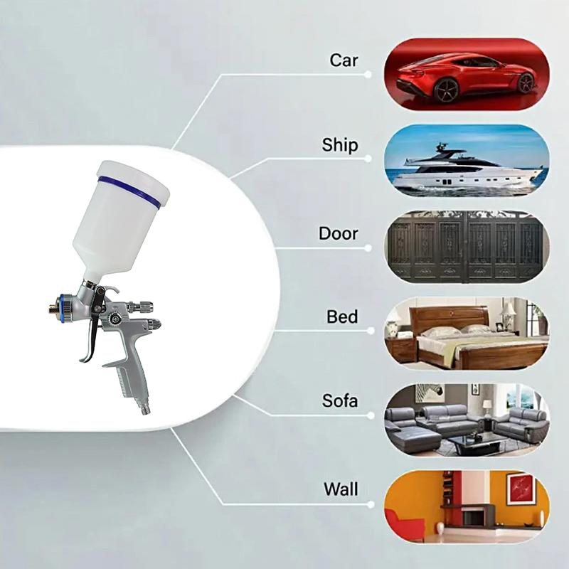 1.3mm 600CC Air Spray Paint Gun HVLP Gravity Feed Spray Gun Paint Sprayer for Walls Automotive Home Improvemen, High Atomization