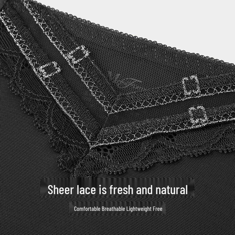 Manifen Women's Comfortable Mid-Low Waist Lace Panties