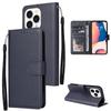 For iPhone 15 Pro PU Leather Wallet Cell Phone Stand Case Card Holder Shockproof Phone Cover