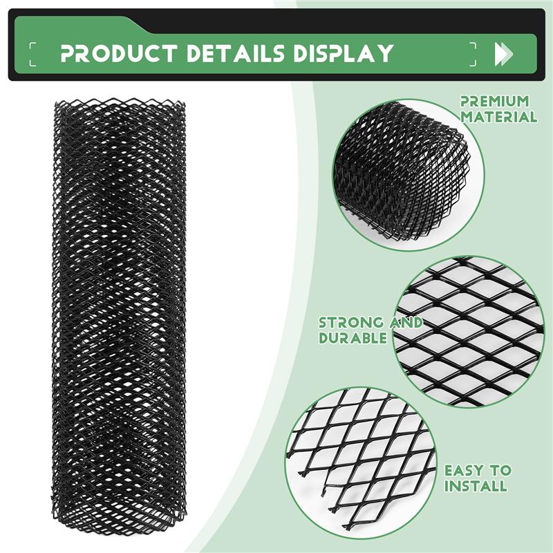 40X13 Inch Universal Car Grille Mesh Metal Car Grille Mesh Sheet Grid Rhombic Grill Mesh Hole 8X16mm-A87Q