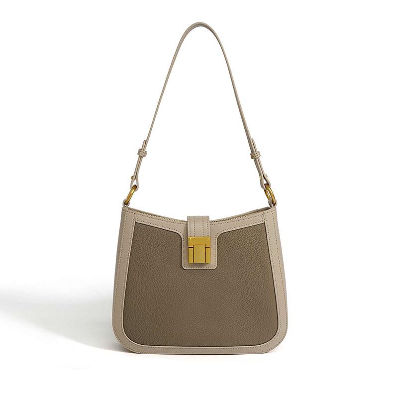 Women's Trendy Fashion Cowhide Crossbody Underarm Bag: French Niche Design Shoulder Bag
