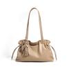 Designer Kordelzug Wolken-Tragetasche Luxuriös Echtes Leder Plissiert Vintage Schultertasche Elegant Schlicht Großraum-Handtasche