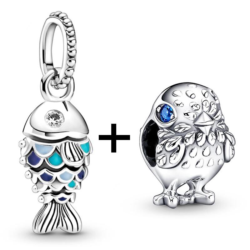 2 teile/los Schildkröte Octopus Vogel Charme Perlen Anhänger Passt Original Diy Armbänder Halsketten Für Frauen Männer Schmuck Geschenk Sonderangebot