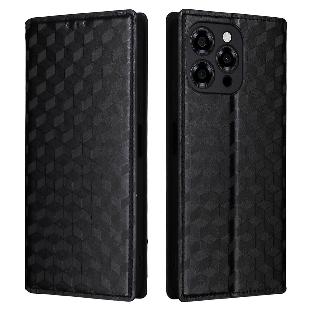 For Doogee Note 58 Pro/Note 58 Case Wallet Rhombus Imprinted Leather Phone Cover