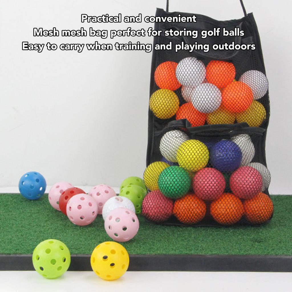 Golf Ball Mesh Bags Professional 2 Layers Large Capacity Holds 36 Balls Nylon Mesh Golf Ball Pouch for Golf Accessory