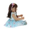 55cm Reborn Girl Doll Fashionable Blue Skirt Lifelike Toddler Doll Children Toy Gift