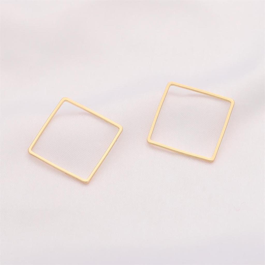 14K Gold-Filled Geometric Pendant: Heart, Pentagon, Star, Square, Round, Triangle for DIY Hairpins & Earrings