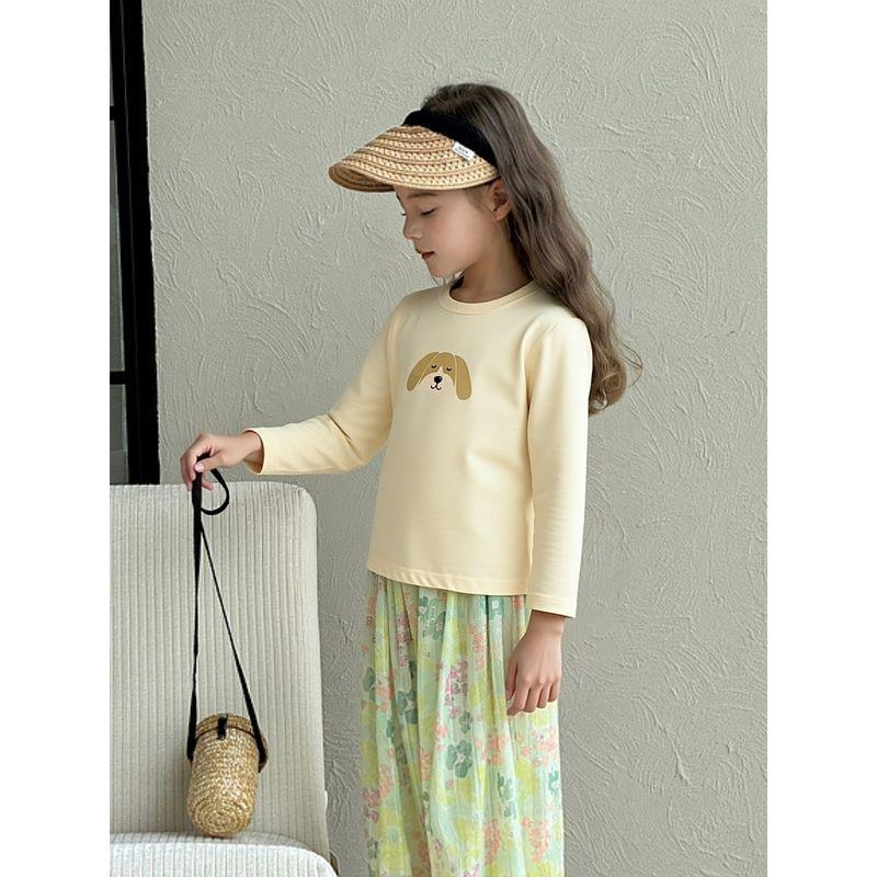 Brand New Autumn Baby Clothes Korean Style Girls' Base Shirt Children's Pure Cotton Cartoon Print Long-Sleeve T-Shirt Ins