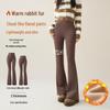 Women's High Waist Tummy Tuck Fleece Flared Yoga Pants for Autumn/Winter