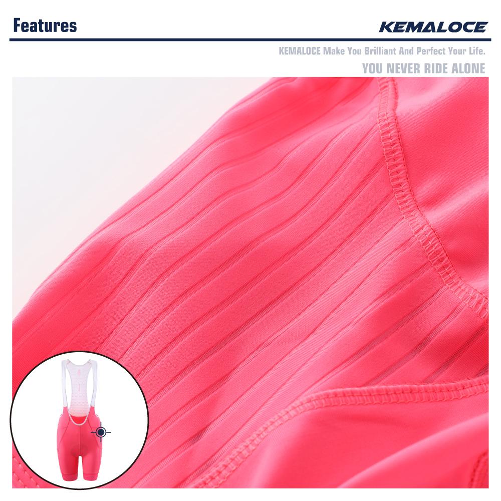 KEMALOCE Radsport-Trägershorts für Damen, Pink und Schwarz, Größe M-XL, schnell trocknende Damen-Fahrradshorts