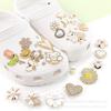 Pastoral Style Rhinestone Pearl Gemstone Plant Shoe Flower Buckle Pendant for Clog Decoration