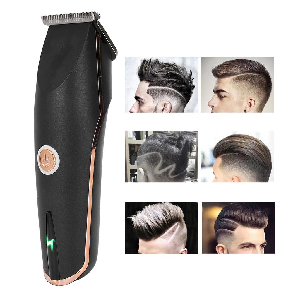 Professional Electric Hair Clipper Oil Head Hair Trimmer USB Charging Barber Hair Cutting ToolBlack