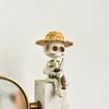 Miniature Resins Skeleton Fishing by Pond Intricate Detailing Figurine Gift for Collectors and Halloween Enthusiasts