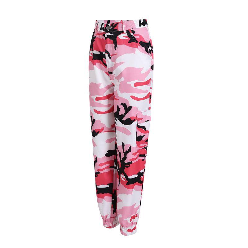 Printed Button Waist Loose Pants for Women Print Button Loose Trousers Women